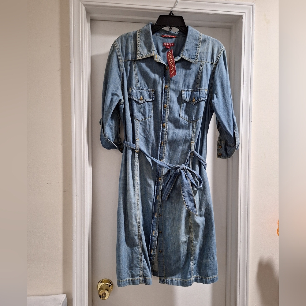 Denim Dress Misses Large NEW